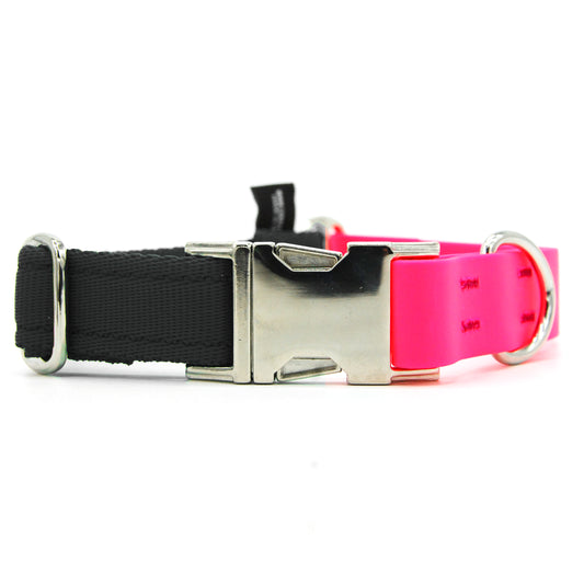 Carnival collare per cani regolabile in biothane fucsia e polipropilene - Connecto.dog