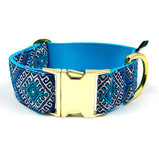 OhMyDog! Collare per cani Blue and Aqua Camel Blanket - Connecto.dog