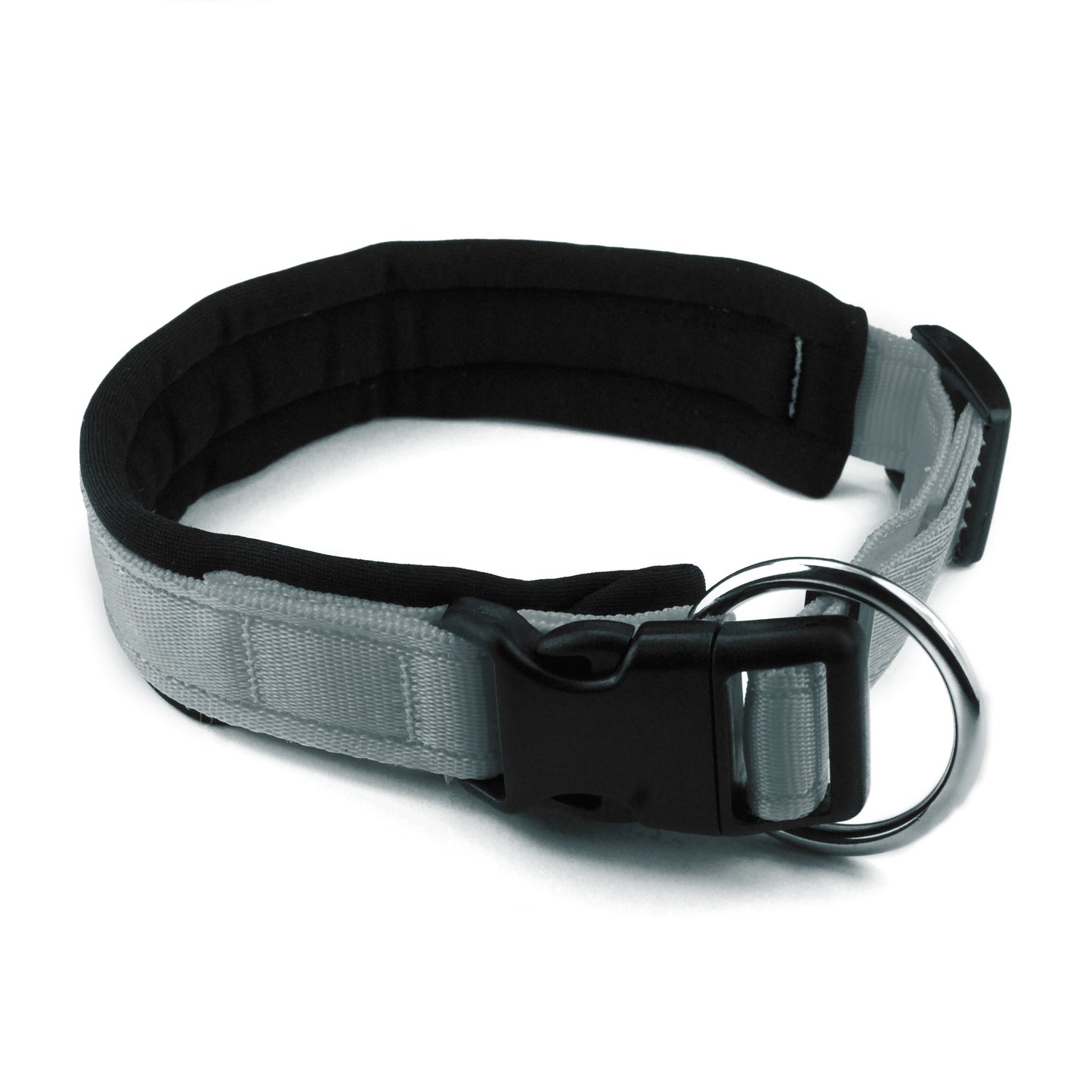 Collare per cani con imbottitura in neoprene Argento – Yosemite Collection - Connecto.dog