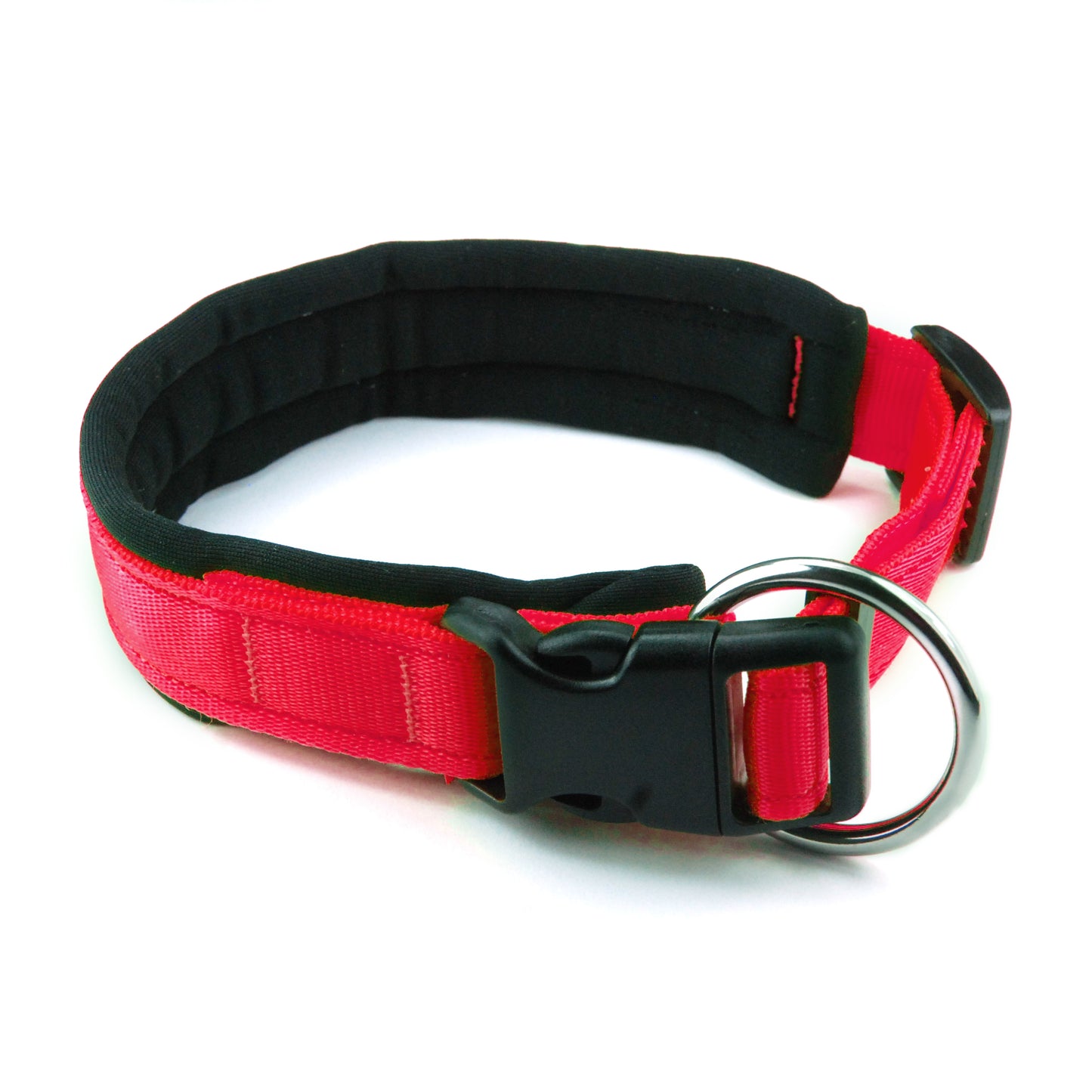 Collare per cani con imbottitura in neoprene Rosso – Yosemite Collection - Connecto.dog