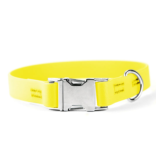 Collare per cani fisso in Biothane® Giallo Fluo - Connecto.dog
