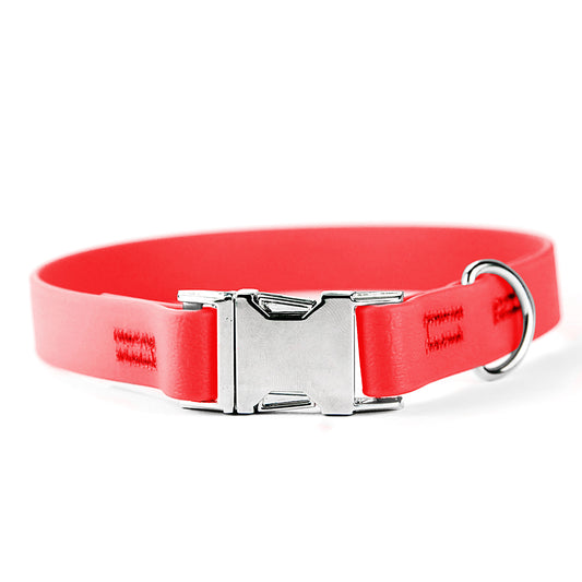 Collare per cani fisso in Biothane® Rosso - Connecto.dog