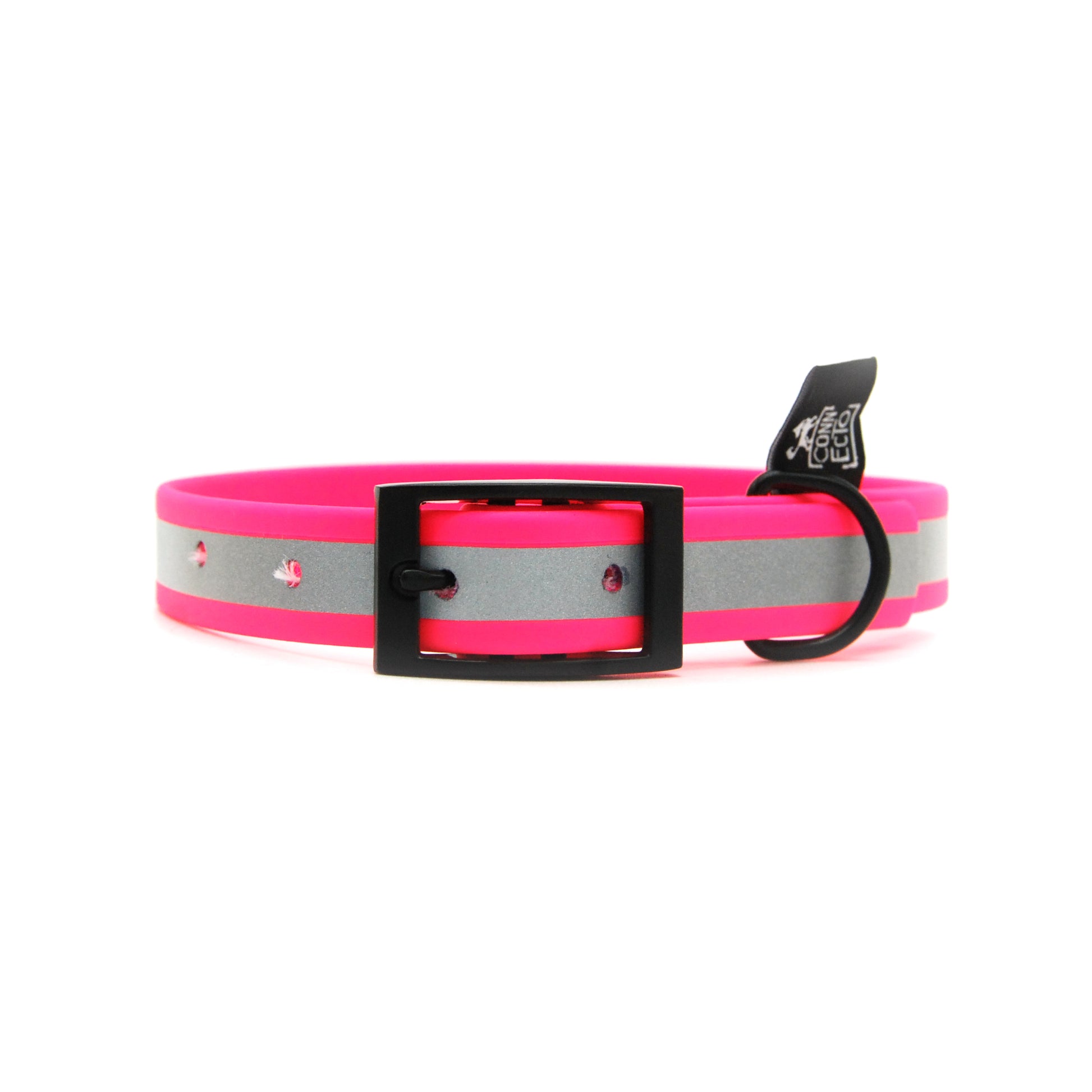Collare in Biothane 20mm Fucsia regolabile con fibbia in alluminio e 3M - Connecto.dog