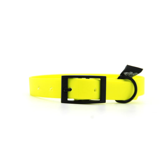 Collare in Biothane 20mm Giallo Fluo regolabile con fibbia in alluminio - Connecto.dog