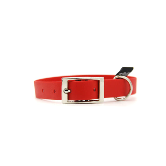 Collare in Biothane 20mm Rosso regolabile con fibbia in alluminio - Connecto.dog