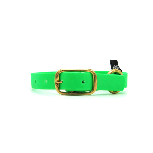 Collare in Biothane 20mm Verde Fluo regolabile con fibbia in alluminio - Connecto.dog