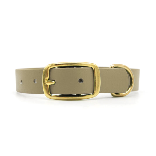 Collare in Biothane 25mm Khaki regolabile con fibbia in alluminio - Connecto.dog