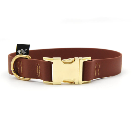 Collare per cani fisso in Biothane® Milk Chocolate - Connecto.dog