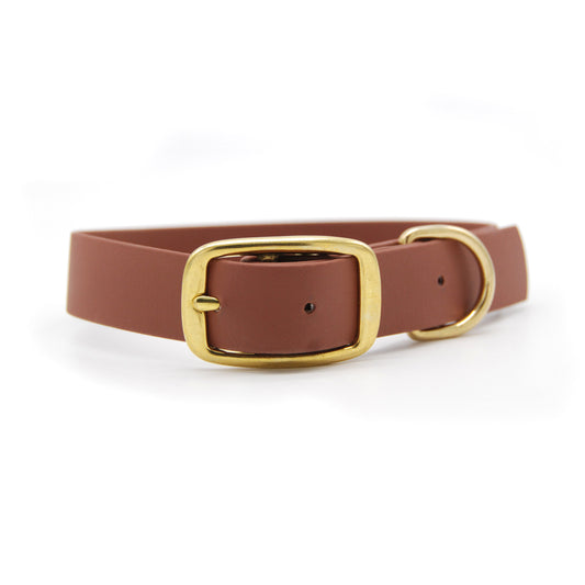 Collare in Biothane 25mm Milk Chocolate regolabile con fibbia in alluminio - Connecto.dog