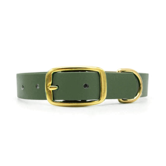Collare in Biothane 25mm Verde Militare regolabile con fibbia in alluminio - Connecto.dog