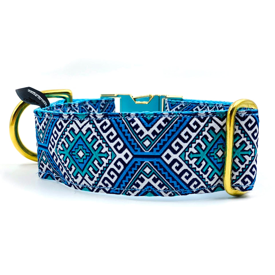 OhMyDog! Collare per cani Blue and Aqua Camel Blanket - Connecto.dog