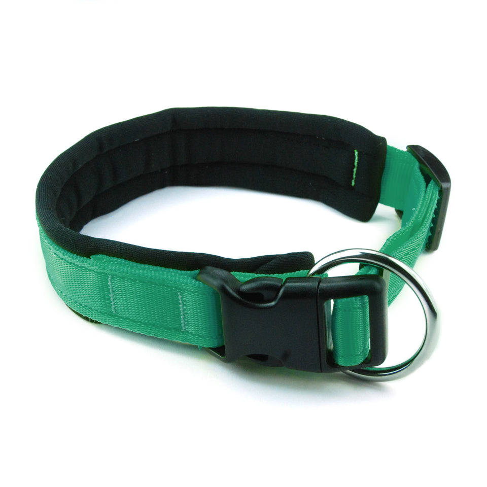 Collare per cani con imbottitura in neoprene Verde Smeraldo – Yosemite Collection - Connecto.dog