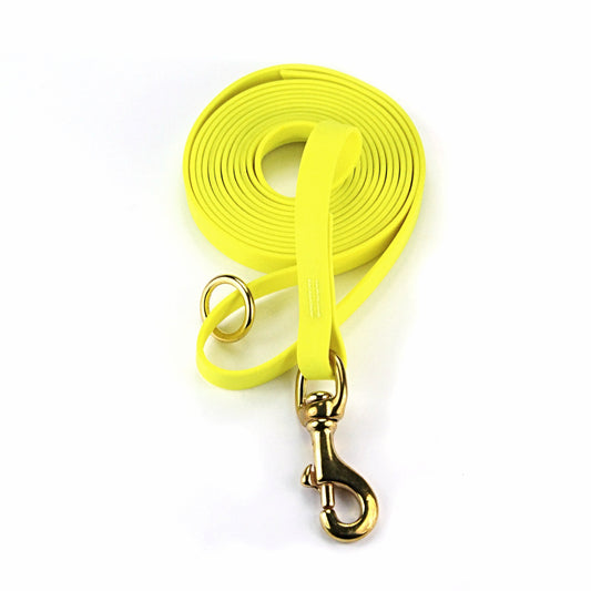 Guinzaglio per cani 3m Biothane - Giallo Fluo - Connecto.dog
