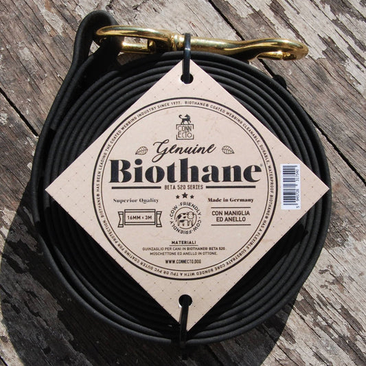 Guinzaglio per cani 3m Biothane - Nero - Connecto.dog