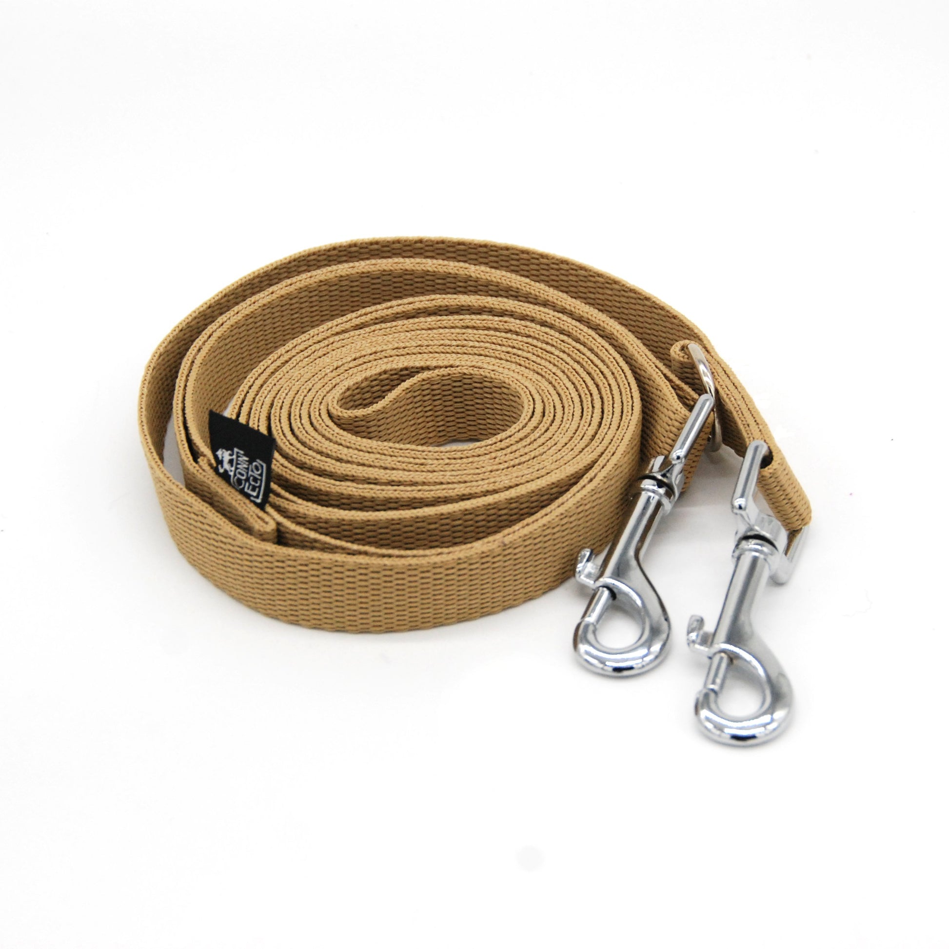 Guinzaglio per cani 3m con doppio moschettone - Beige - Connecto.dog