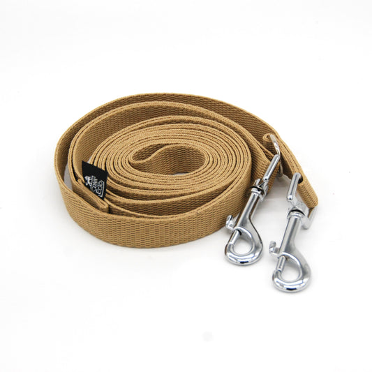 Guinzaglio per cani 3m con doppio moschettone - Beige - Connecto.dog