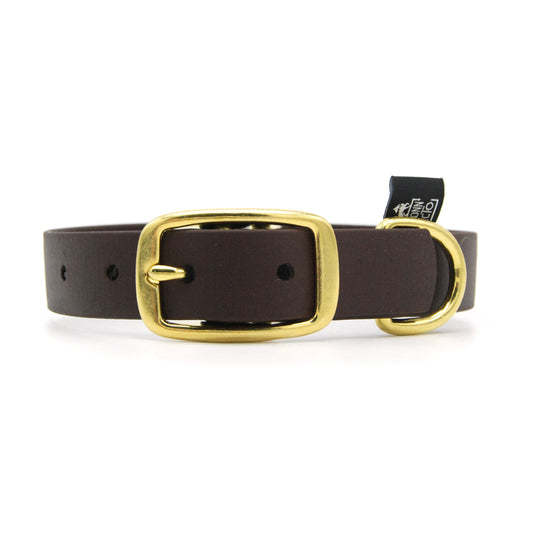 Collare in Biothane 25mm Marrone regolabile con fibbia in alluminio - Connecto.dog