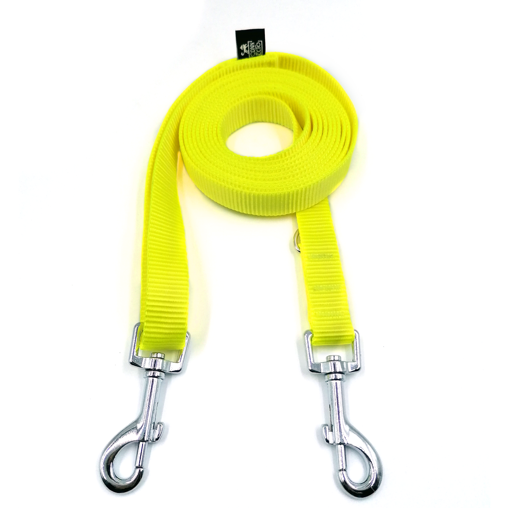 Guinzaglio per cani 3m con doppio moschettone - Giallo Fluo - Connecto.dog