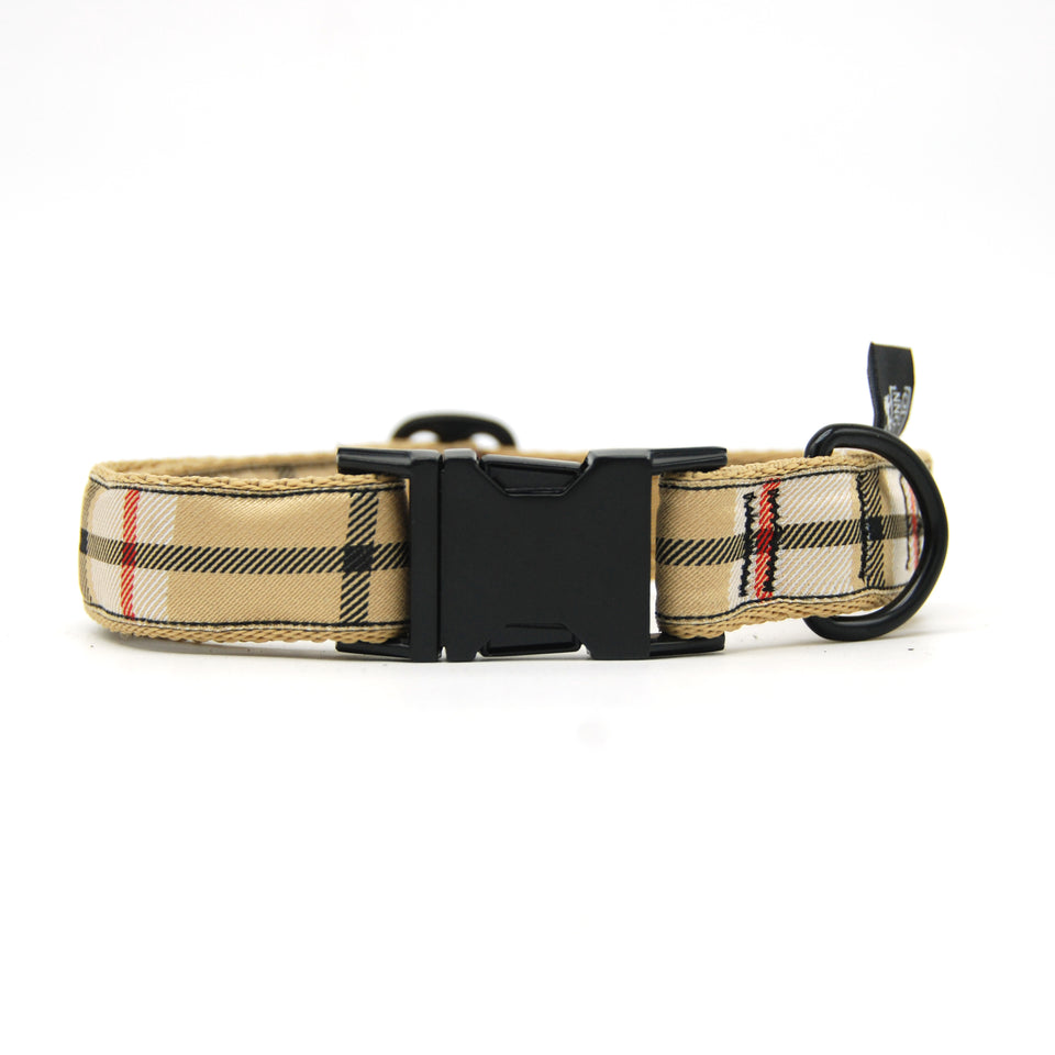 OhMyDog! Collare per cani Tan Woven Plaid - Connecto.dog